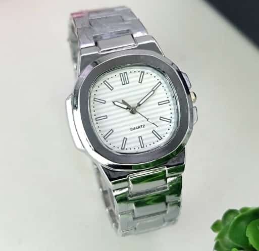 Lady Silver White Nautilus Stainless Steel Watch
